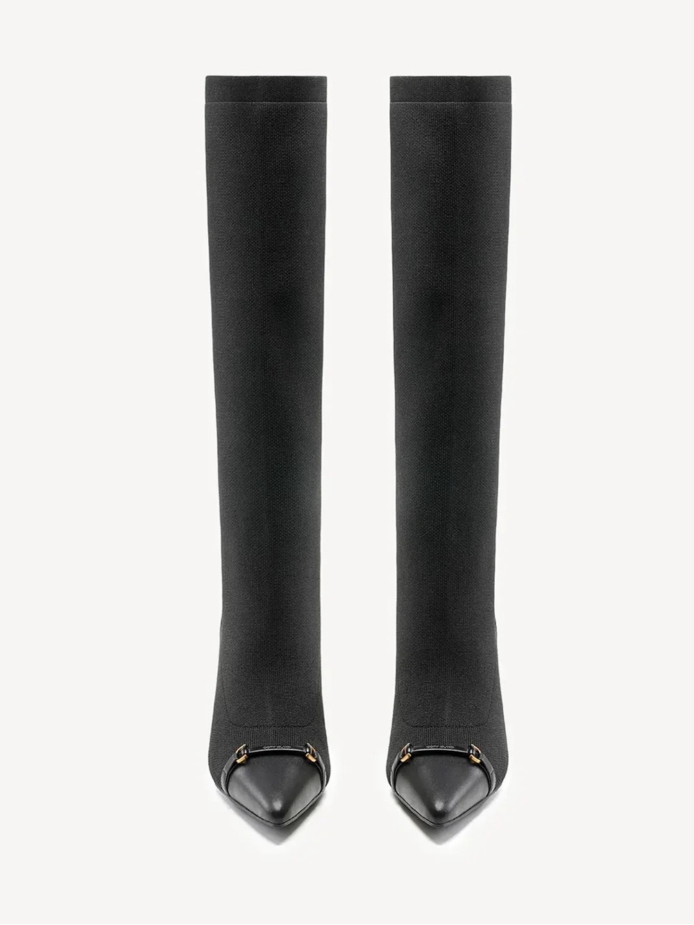 Black Knee-High Pointed Toe Women's Boots